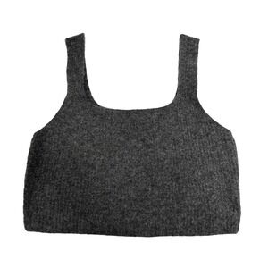 New Everlane Women's Size Medium The Cozy Stretch Tank Wool Blend Crop Grey